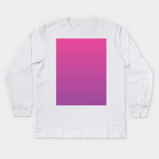 Fuchsia Pink to Violet Purple Ombre Fade Sunset Gradient Kids Long Sleeve T-Shirt